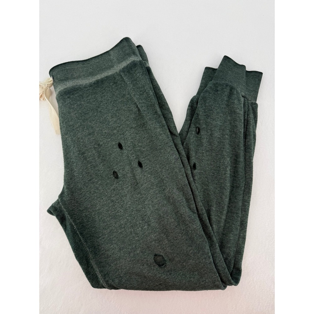 Birdiebee Joggers Women Size S Green Distressed Lounge Sweatpants - Picture 2 of 7